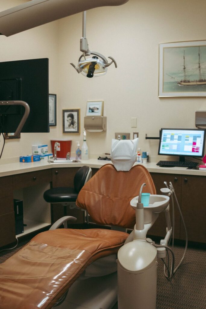 Treatment room with dental chair at Parkside Dental Team